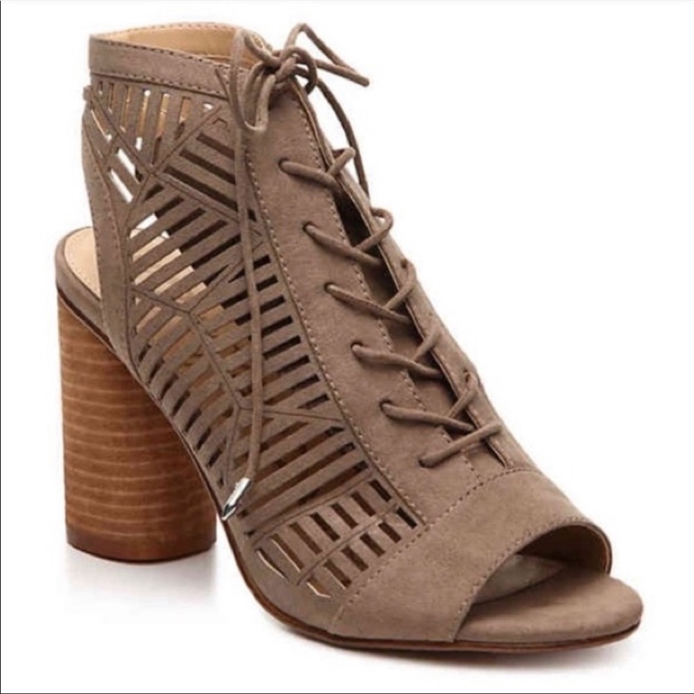 Sam Edelman Rocco Taupe Micro Suede Lace Up Bootie